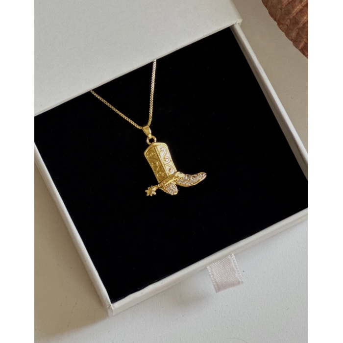 TAŞLI ÇİZME KOLYE