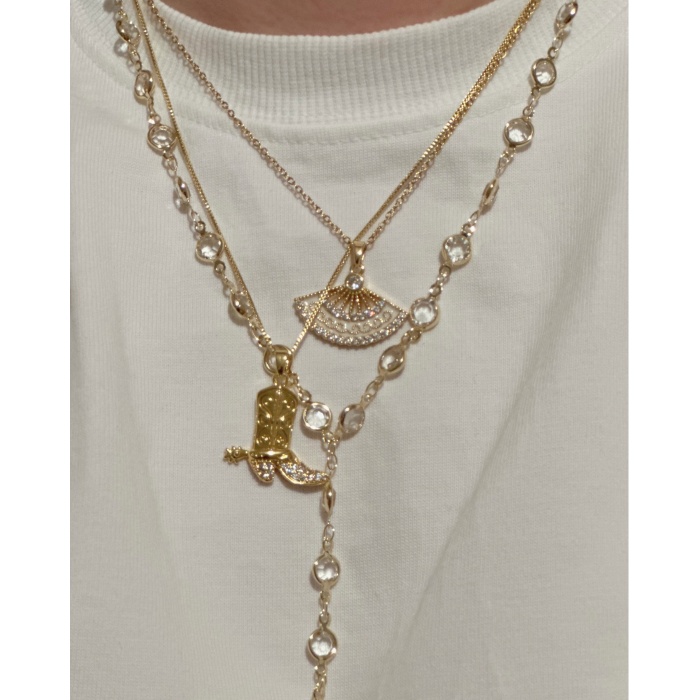 TAŞLI ÇİZME KOLYE