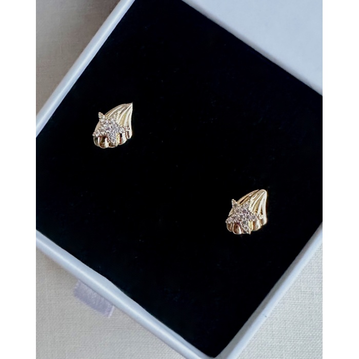 MİNİ TAŞLI DENİZ KABUĞU KÜPE