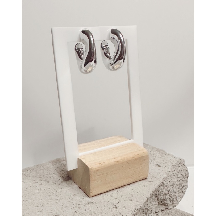 SİLVER ASİMETRİK HALKA KÜPE