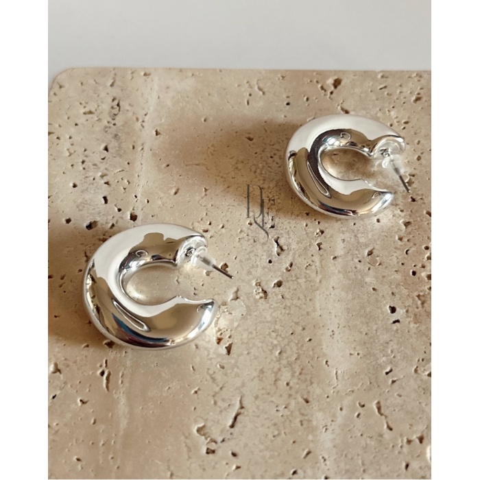 SİLVER ASİMETRİK HALKA KÜPE