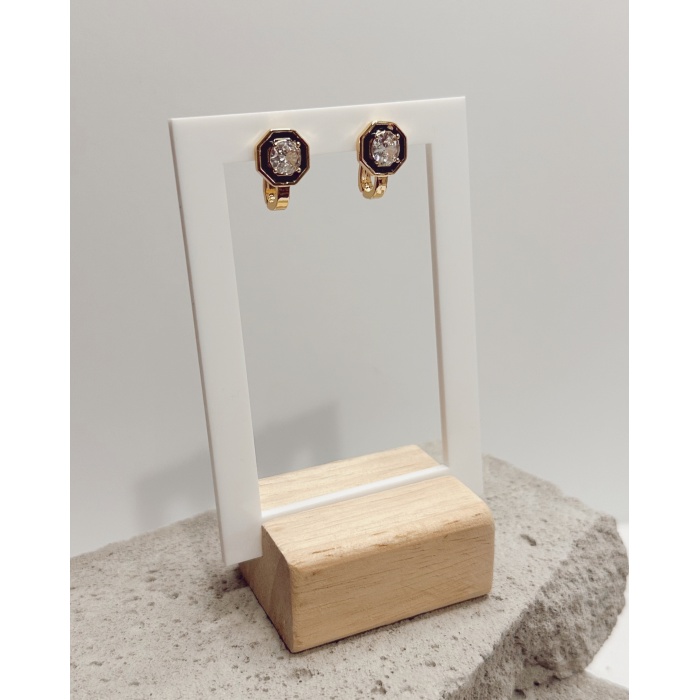 SİYAH BAGET TAŞLI KÜPE