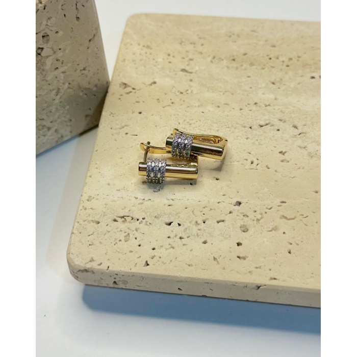 ZİKON TAŞLI DİKDÖRTGEN KÜPE