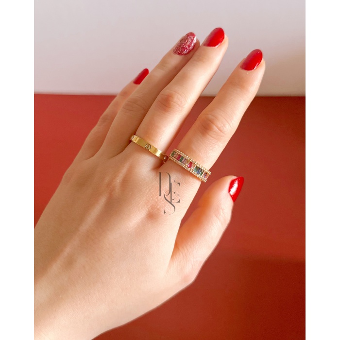 GOLD RENKLİ TAŞ YÜZÜK