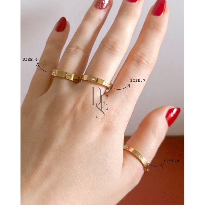 GOLD VİDA TAŞLI KALIN YÜZÜK SİZE 9