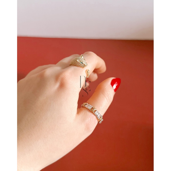 GOLD X TAŞLI YÜZÜK