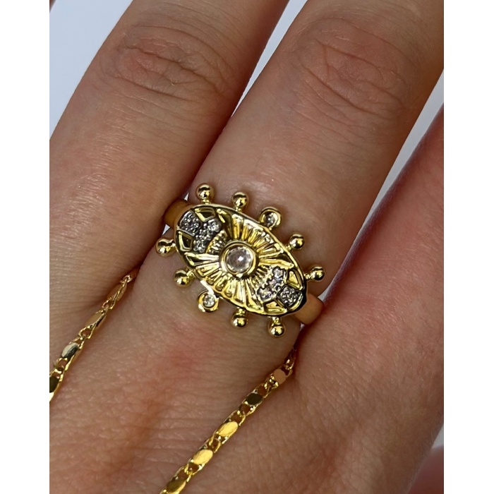 GÖZ FİGÜRLÜ TAŞLI YÜZÜK