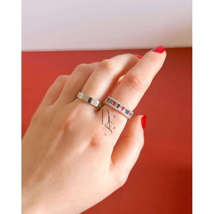 SİLVER RENKLİ TAŞ YÜZÜK