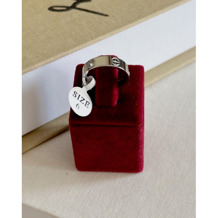 SİLVER VİDA TAŞLI KALIN YÜZÜK SİZE 6