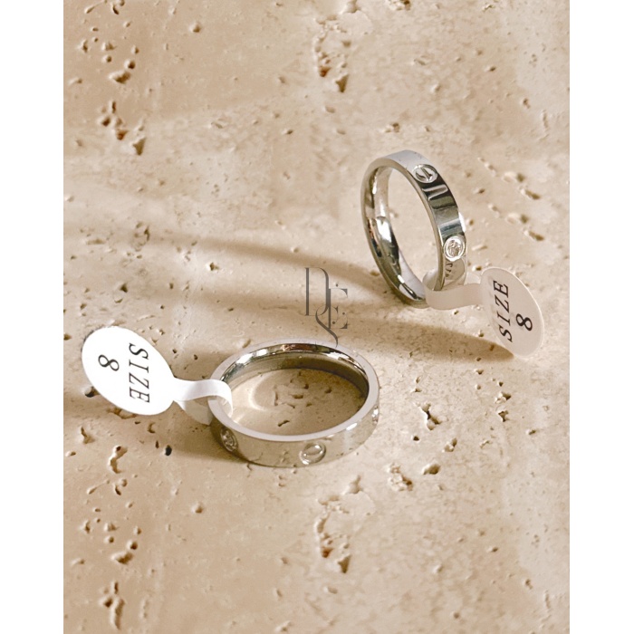 SİLVER VİDA TAŞLI KALIN YÜZÜK SİZE 8