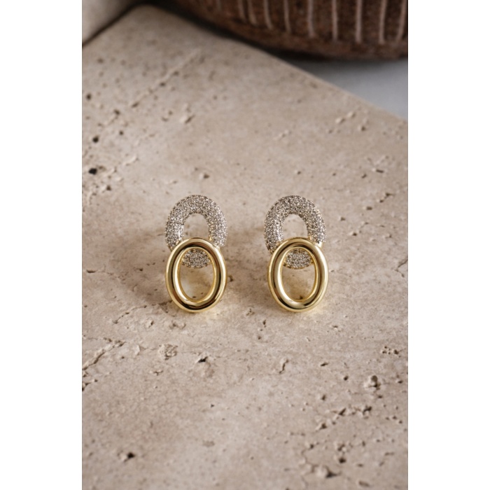 GOLD TAŞLI DOUBLE RING KÜPE