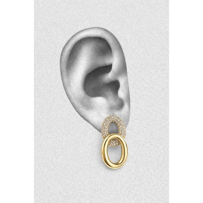 GOLD TAŞLI DOUBLE RING KÜPE