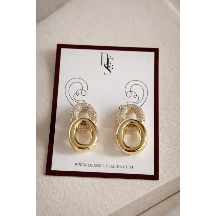 GOLD TAŞLI DOUBLE RING KÜPE