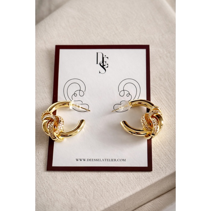 GOLD TAŞLI KNOTİA KÜPE