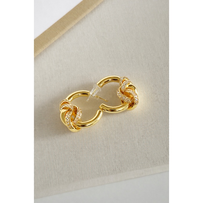 GOLD TAŞLI KNOTİA KÜPE