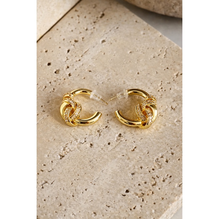 GOLD TAŞLI KNOTİA KÜPE