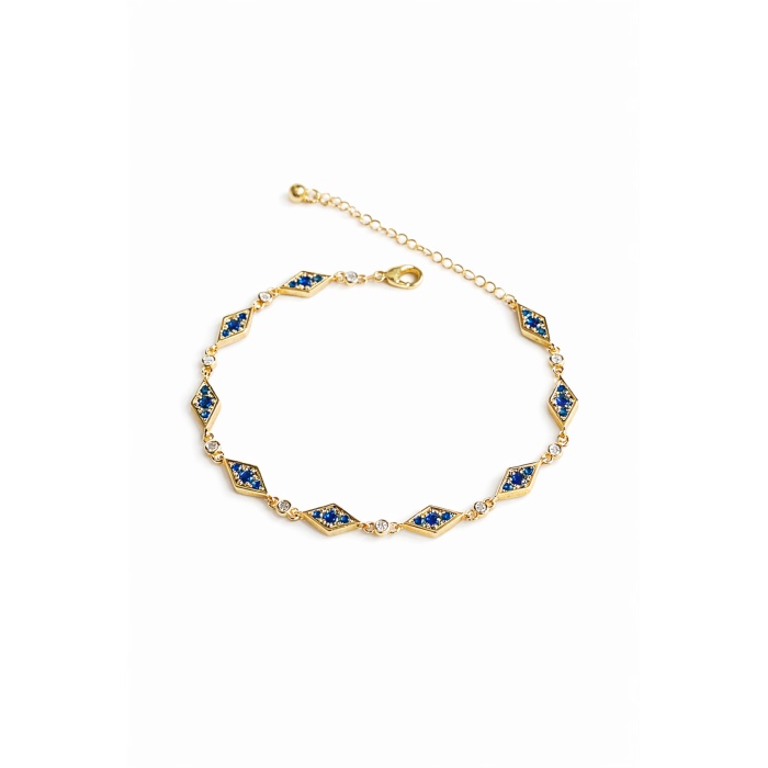 GOLD BAKLAVA FORM AZURE BİLEKLİK