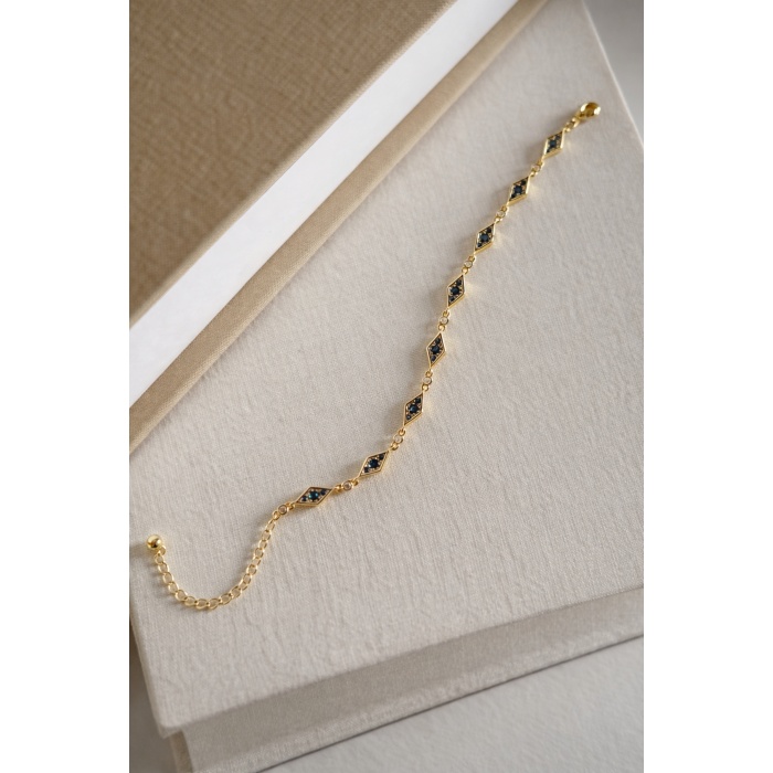 GOLD BAKLAVA FORM AZURE BİLEKLİK