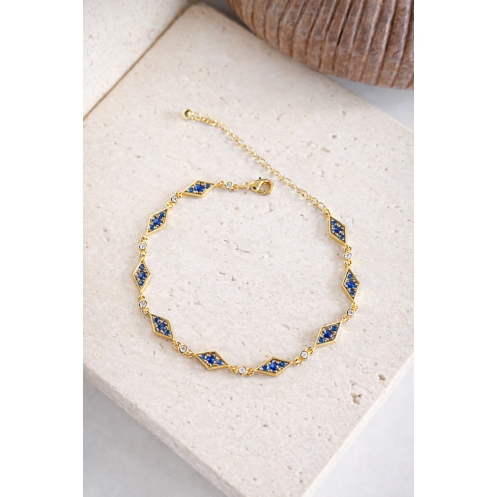 GOLD BAKLAVA FORM AZURE BİLEKLİK