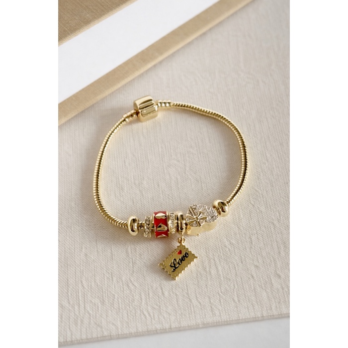 GOLD CHARMLI LOVE BİLEKLİK