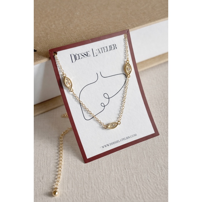 GOLD ELYS TAŞLI KOLYE