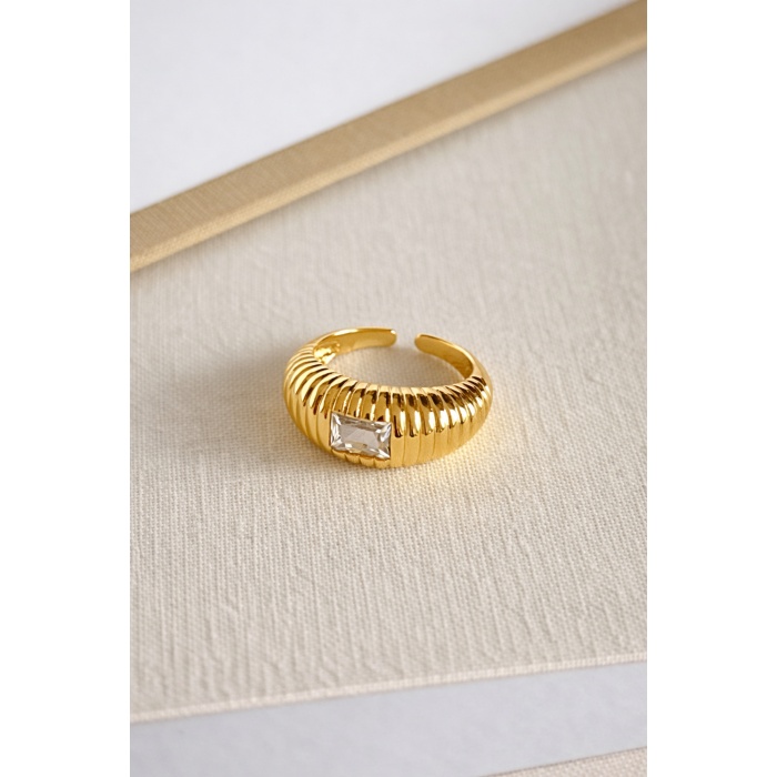 GOLD MİDYE TAŞLI YÜZÜK