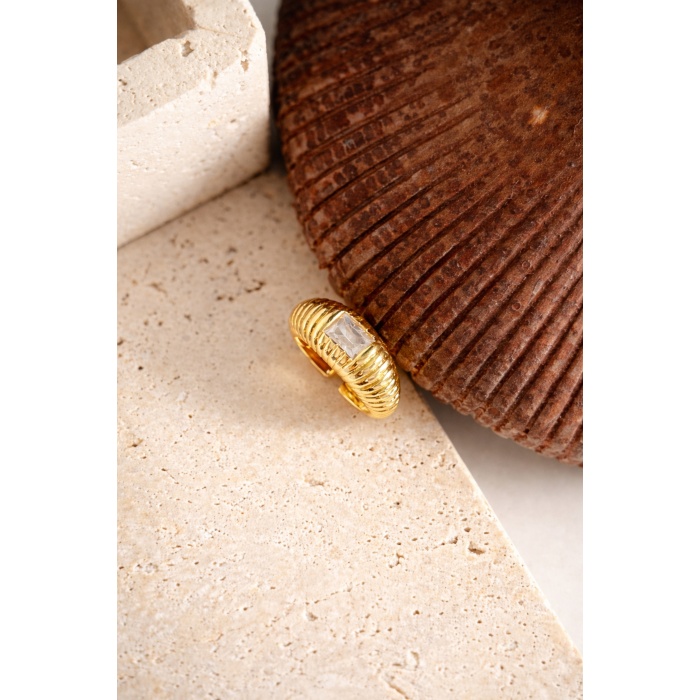 GOLD MİDYE TAŞLI YÜZÜK