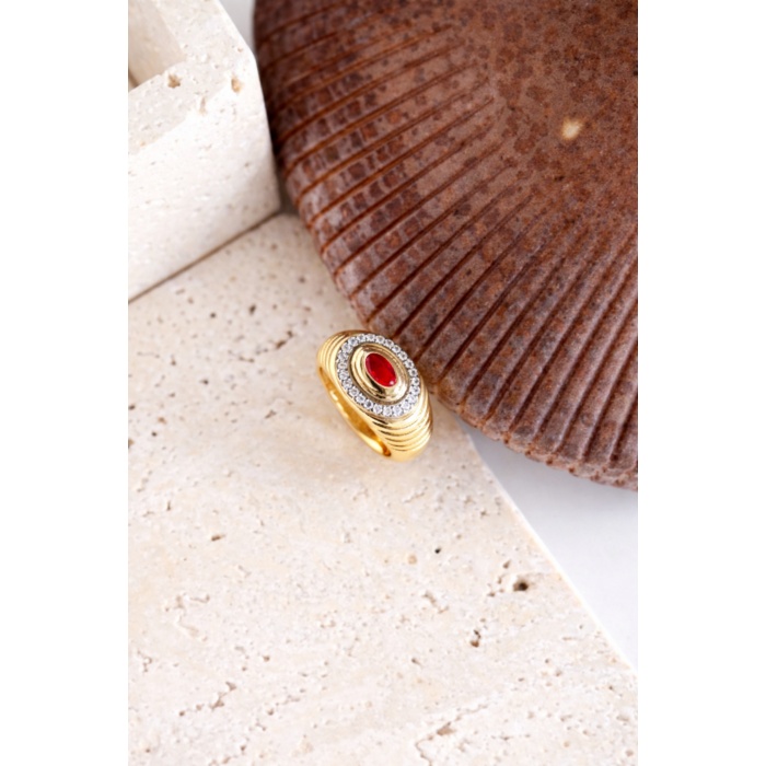 GOLD AKİK TAŞLI YÜZÜK