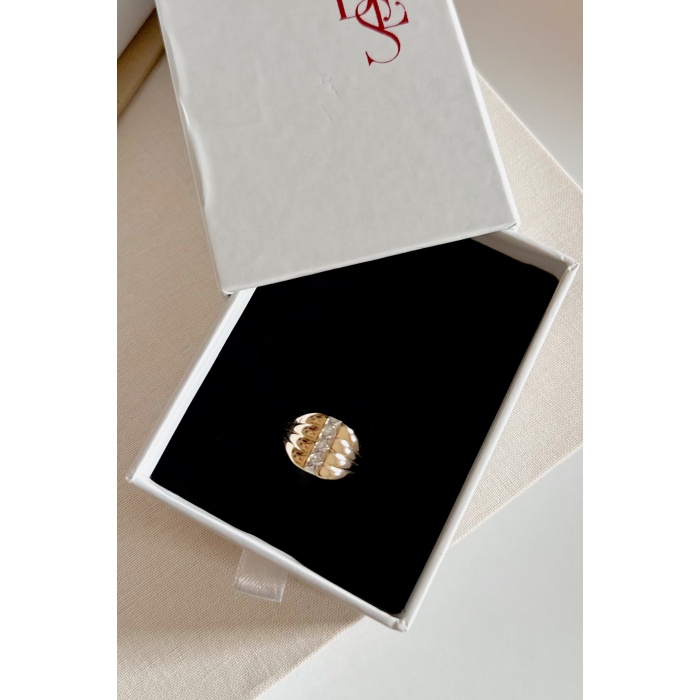 GOLD TAŞLI AXIS YÜZÜK