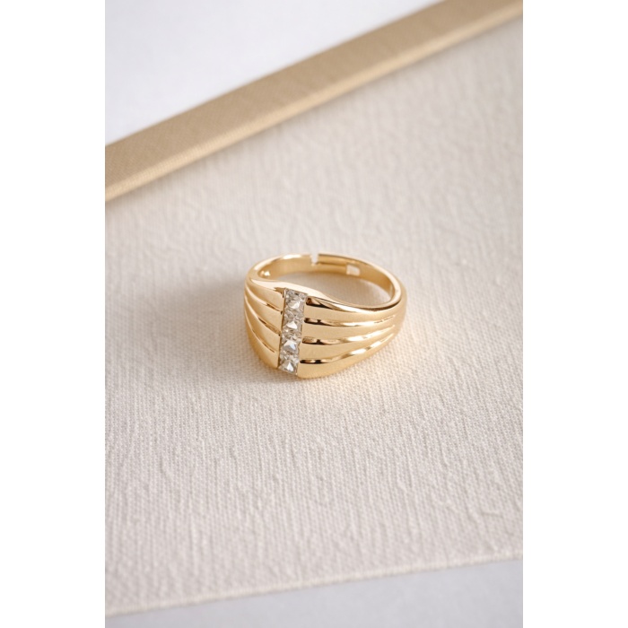 GOLD TAŞLI AXIS YÜZÜK