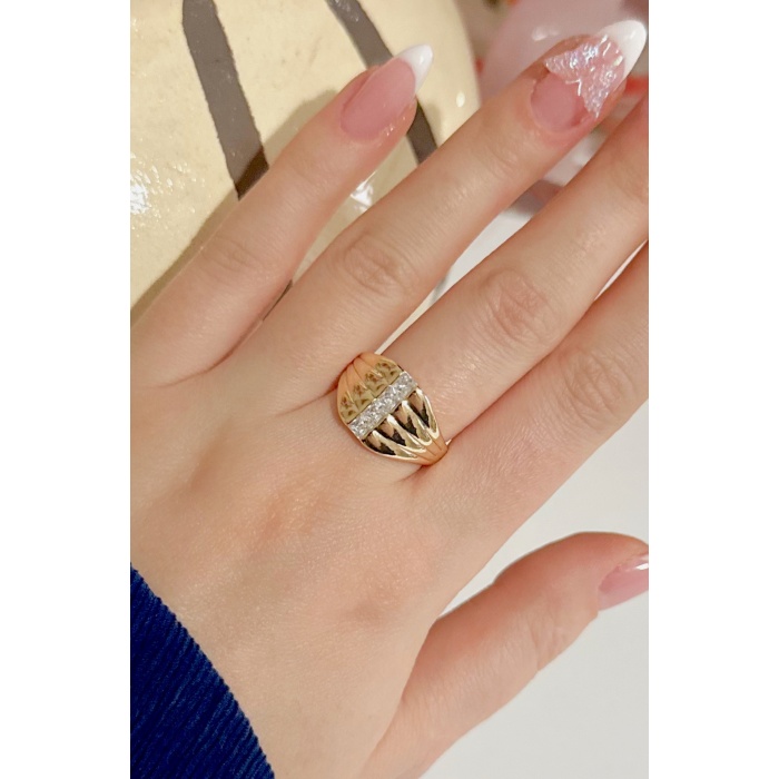 GOLD TAŞLI AXIS YÜZÜK