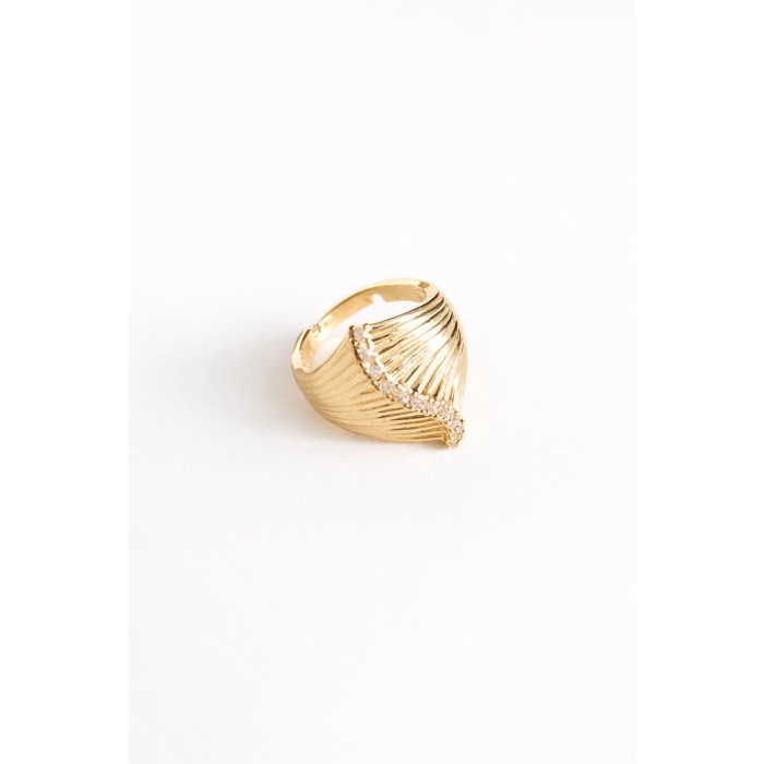 GOLD RIPPLE TAŞLI YÜZÜK