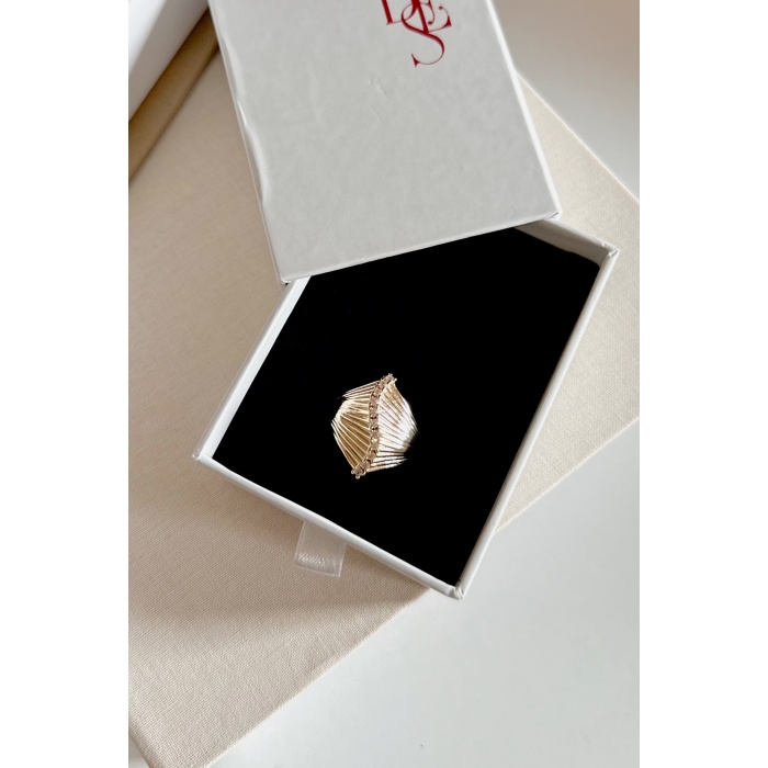 GOLD RIPPLE TAŞLI YÜZÜK