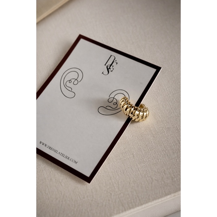 GOLD TAŞ DETAYLI BURGU EAR CUFF