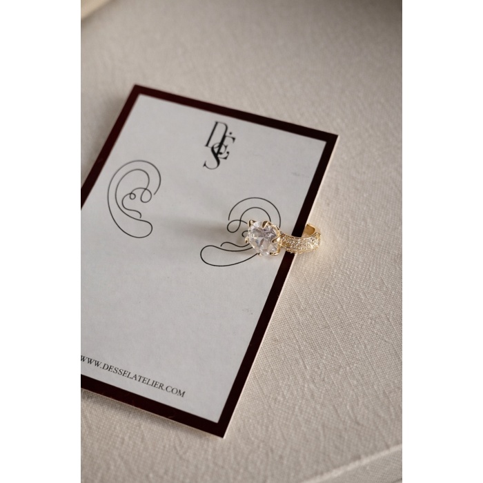 GOLD BAGET TAŞLI EAR CUFF