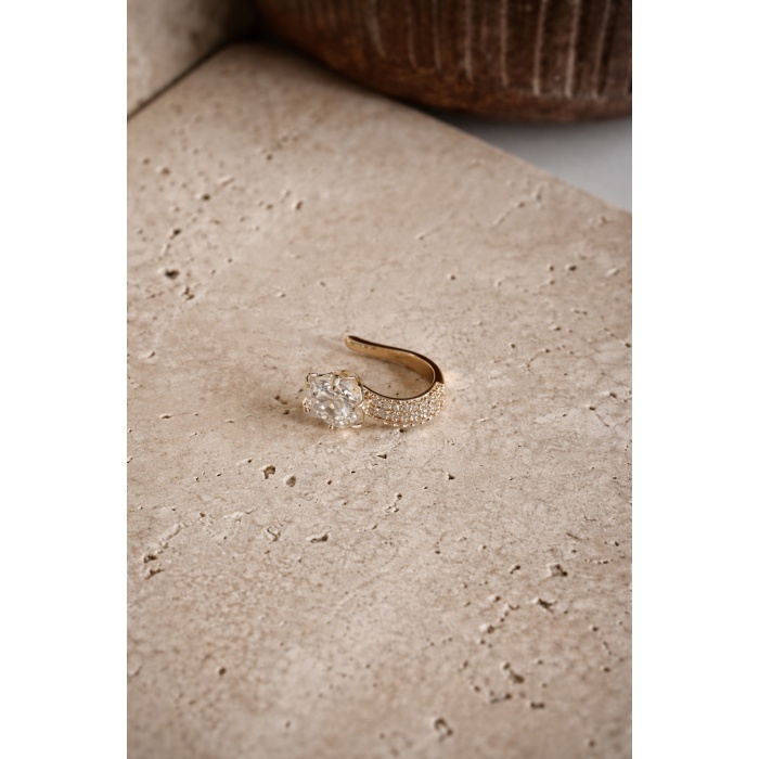 GOLD BAGET TAŞLI EAR CUFF