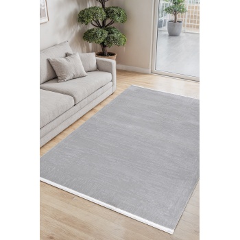 Modern Natural Backing Fringed Living Room Hallway Kitchen Çocuk Living Room Rug Runner Rug 7102 GRİ