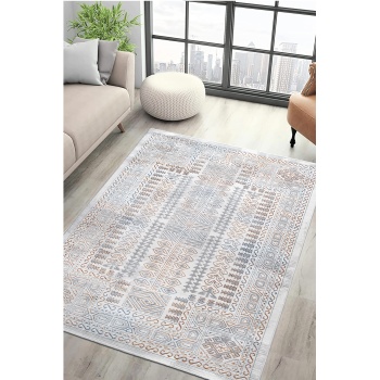 Paradise Beyaz Mavi Yumuşak Konforlu Rug M0148