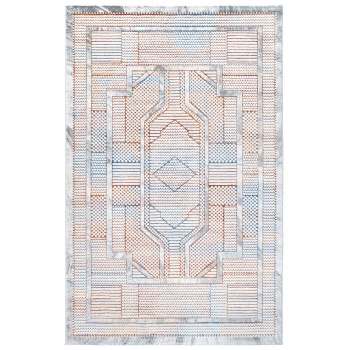 Paradise Beyaz Mavi Yumuşak Konforlu Rug M0146