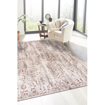 Paradise Krem Mavi Yumuşak Konforlu Rug M069