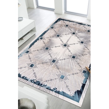 Troya Mavi Yumuşak Konforlu Rug J0074