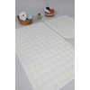 Modern Bubble Yıkanabilir Non-Slip Peluş Banyo Paspası Rugsı 2li Klozet Takımı 60X100-50x60cm