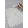 Modern Bubble Yıkanabilir Non-Slip Peluş Banyo Paspası Rugsı 2li Klozet Takımı 60X100-50x60cm