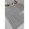 Modern Bubble Yıkanabilir Non-Slip Peluş Banyo Paspası Rugsı 2li Klozet Takımı 50x80-50x40cm