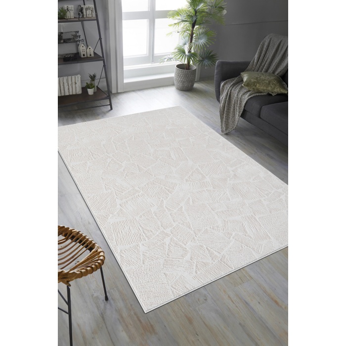 Modern Dust-Free Rug Living Room Living Room Runner Rug Bohemian Beyaz Antialerjik KREM