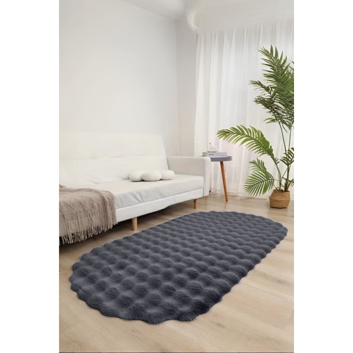 Oval Bubble Peluş Yumuşak Non-Slip Living Room Living Room Balkon Rugsı Runner Rug