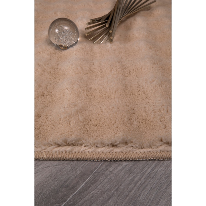 Bubble Uzun Tüylü Puffy Peluş Rug ♦ Non-Slip Backing ♦ Bej ♦ Yıkanabilir ♦ Living Room Hallway Kitchen Yatak