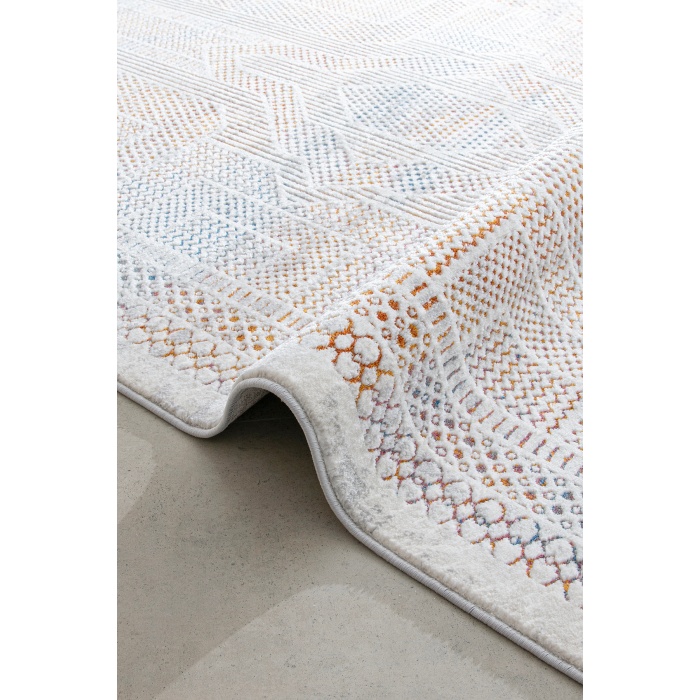 Paradise Beyaz Mavi Yumuşak Konforlu Rug M0147