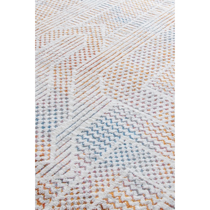 Paradise Beyaz Mavi Yumuşak Konforlu Rug M0147