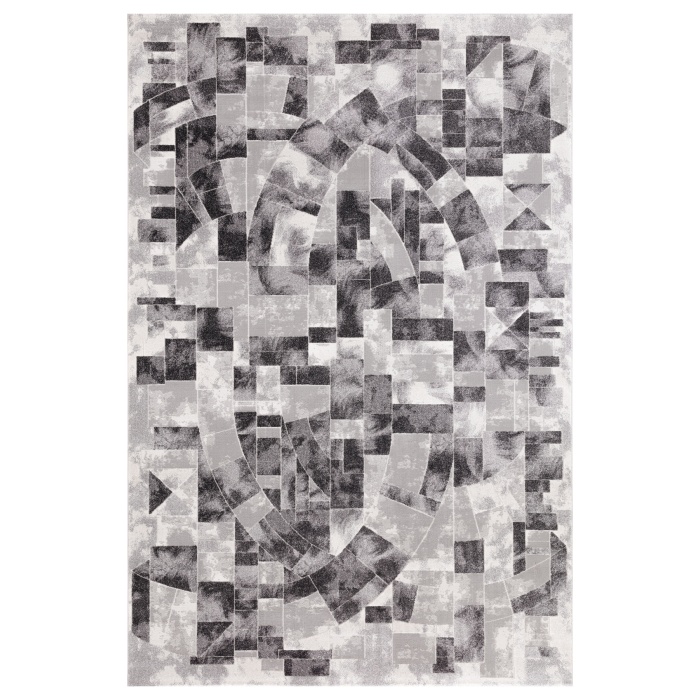 Elmina Beyaz Gri Yumuşak Konforlu Rug F0334